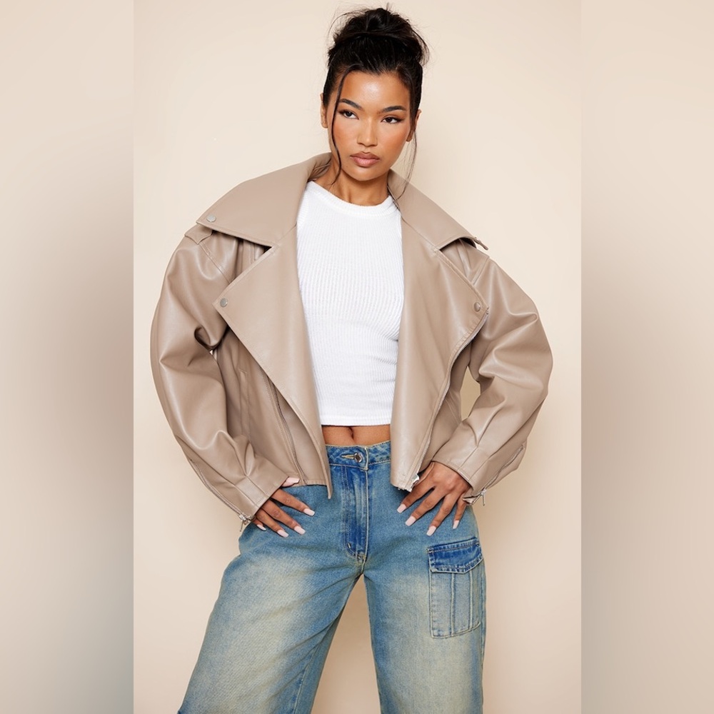 PrettyLittleThing Faux Leather Biker Jacket